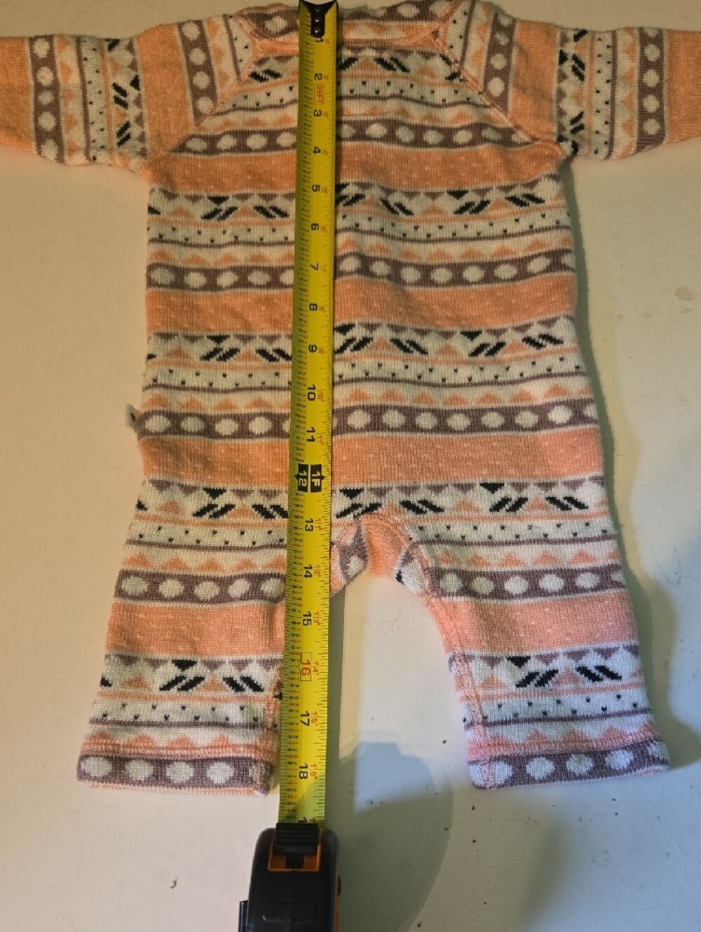 Pink Patterned Knit Baby One-Piece - Picture 5 of 5